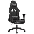 vidaXL Adjustable Gaming Chair - Black and Gray, Faux Leather, Ergonomic Design, 360-Degree Swivel, Rolling Castors, Reclining Backrest and Footrest