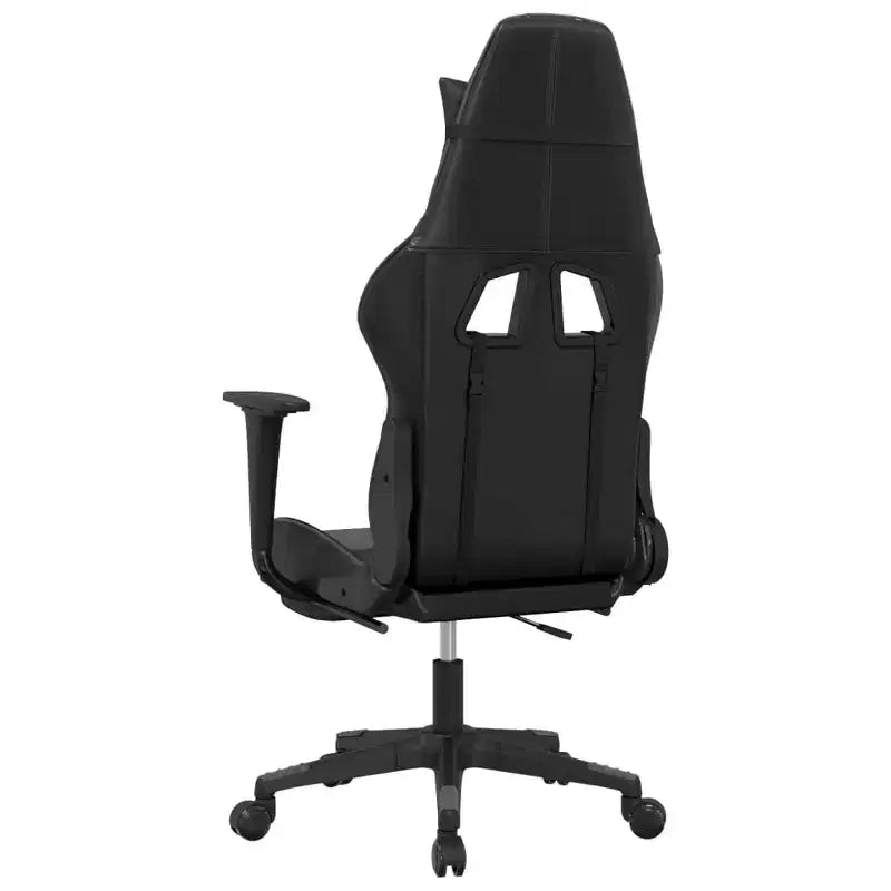 vidaXL Chaise de jeu réglable - Noir et gris, similicuir, conception ergonomique, pivotante à 360 degrés, roulettes, dossier inclinable et repose-pieds