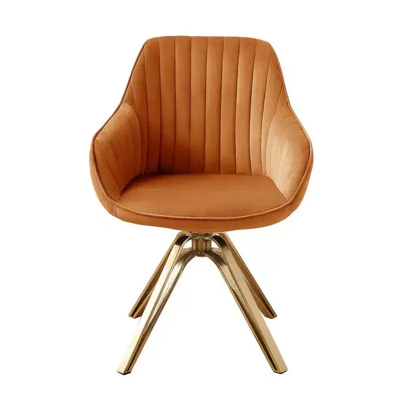 Fauteuil d'appoint pivotant à 360° HOMLUX Pyramid, style milieu de siècle, revêtu de velours confortable - Pieds plaqués or pour chambre, bureau, salle à manger
