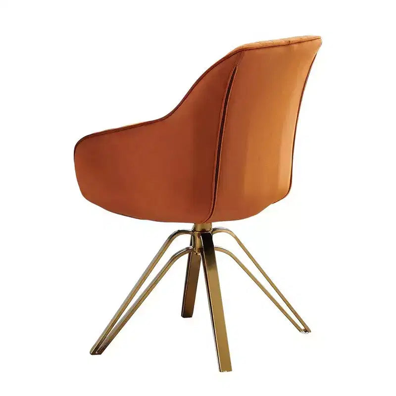 Fauteuil d'appoint pivotant à 360° HOMLUX Pyramid, style milieu de siècle, revêtu de velours confortable - Pieds plaqués or pour chambre, bureau, salle à manger
