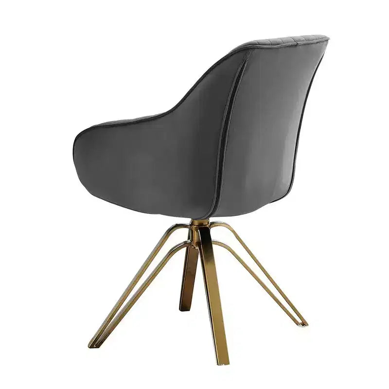 Fauteuil d'appoint pivotant à 360° HOMLUX Pyramid, style milieu de siècle, revêtu de velours confortable - Pieds plaqués or pour chambre, bureau, salle à manger