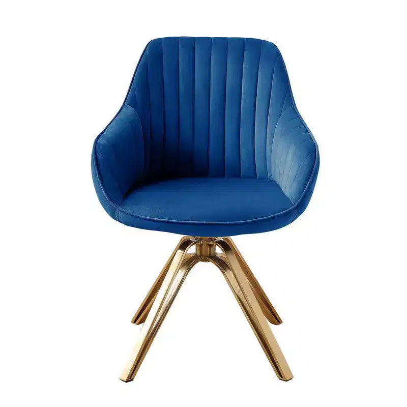 Fauteuil d'appoint pivotant à 360° HOMLUX Pyramid, style milieu de siècle, revêtu de velours confortable - Pieds plaqués or pour chambre, bureau, salle à manger