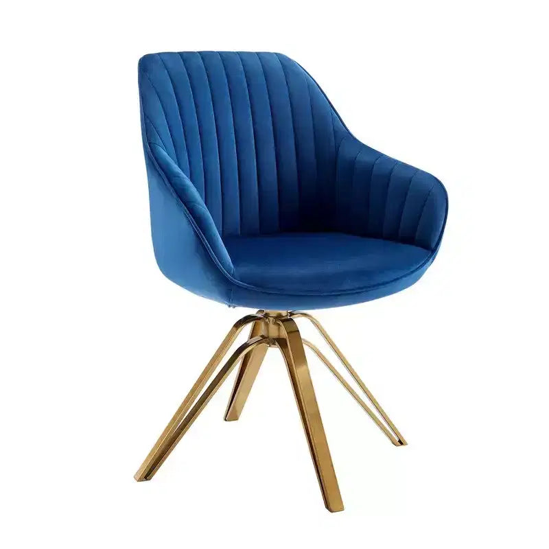 Fauteuil d'appoint pivotant à 360° HOMLUX Pyramid, style milieu de siècle, revêtu de velours confortable - Pieds plaqués or pour chambre, bureau, salle à manger