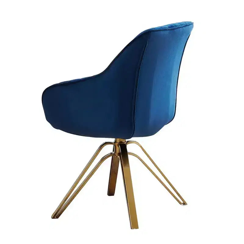 Fauteuil d'appoint pivotant à 360° HOMLUX Pyramid, style milieu de siècle, revêtu de velours confortable - Pieds plaqués or pour chambre, bureau, salle à manger