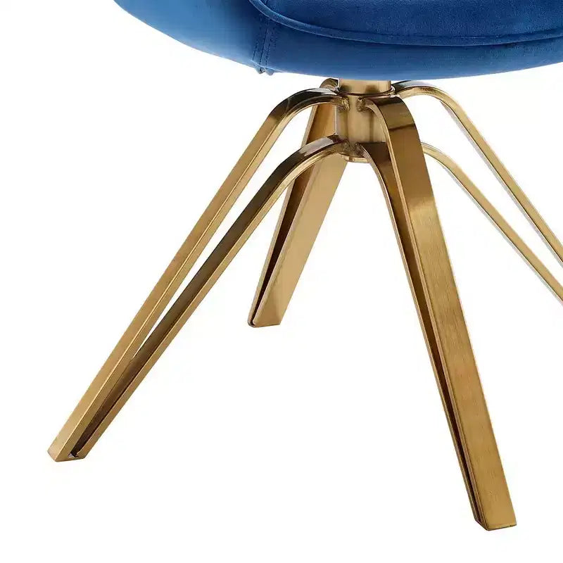 Fauteuil d'appoint pivotant à 360° HOMLUX Pyramid, style milieu de siècle, revêtu de velours confortable - Pieds plaqués or pour chambre, bureau, salle à manger