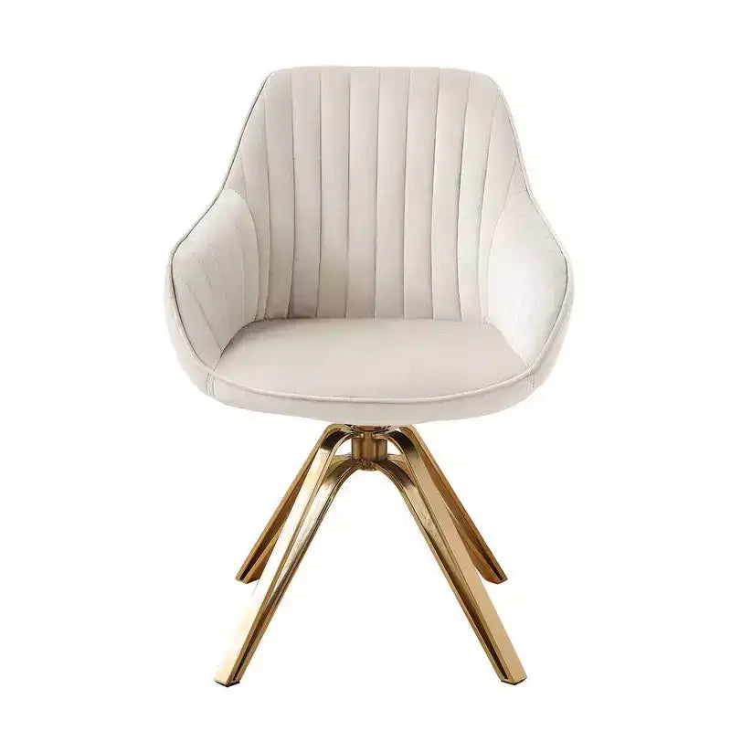 Fauteuil d'appoint pivotant à 360° HOMLUX Pyramid, style milieu de siècle, revêtu de velours confortable - Pieds plaqués or pour chambre, bureau, salle à manger