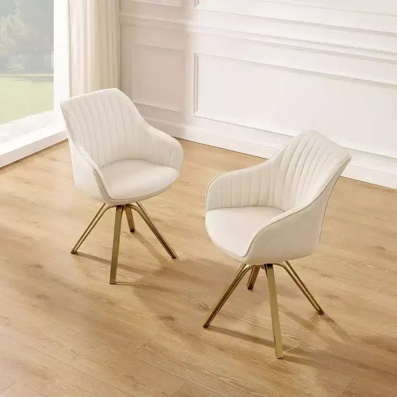 Fauteuil d'appoint pivotant à 360° HOMLUX Pyramid, style milieu de siècle, revêtu de velours confortable - Pieds plaqués or pour chambre, bureau, salle à manger