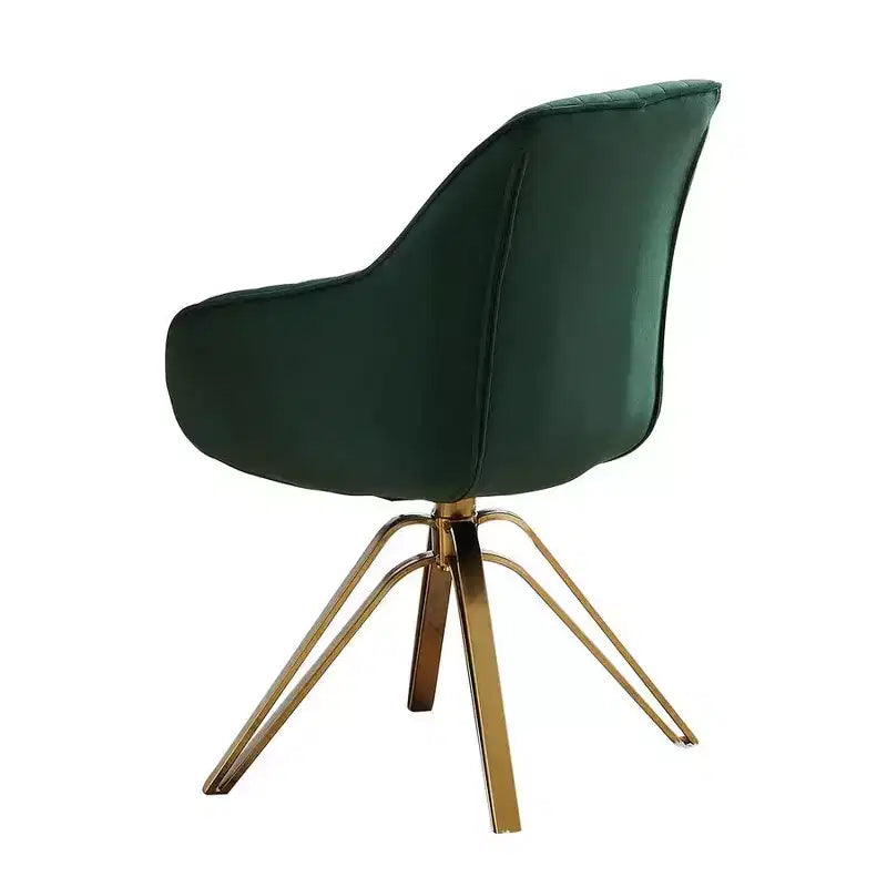 Fauteuil d'appoint pivotant à 360° HOMLUX Pyramid, style milieu de siècle, revêtu de velours confortable - Pieds plaqués or pour chambre, bureau, salle à manger