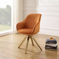 Fauteuil d'appoint pivotant à 360° HOMLUX Pyramid, style milieu de siècle, revêtu de velours confortable - Pieds plaqués or pour chambre, bureau, salle à manger
