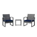 Sunsitt 3pc Wicker Outdoor Conversation Set with Coffee Table