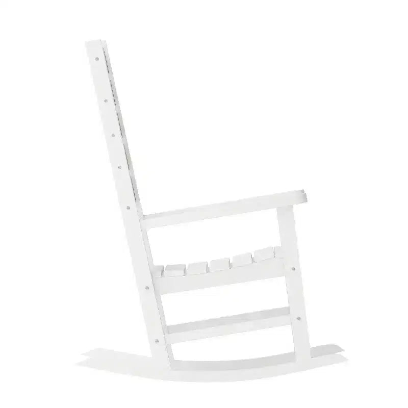Ensemble 3 pièces Merrick Lane Chaises/Table pour utilisation intérieure/extérieure toutes saisons avec 2 fauteuils à bascule contemporains et une table d'appoint élégante
