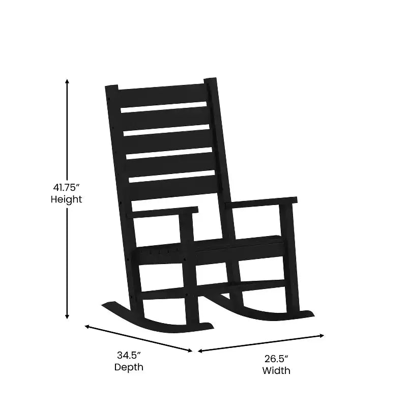 Ensemble 3 pièces Merrick Lane Chaises/Table pour utilisation intérieure/extérieure toutes saisons avec 2 fauteuils à bascule contemporains et une table d'appoint élégante