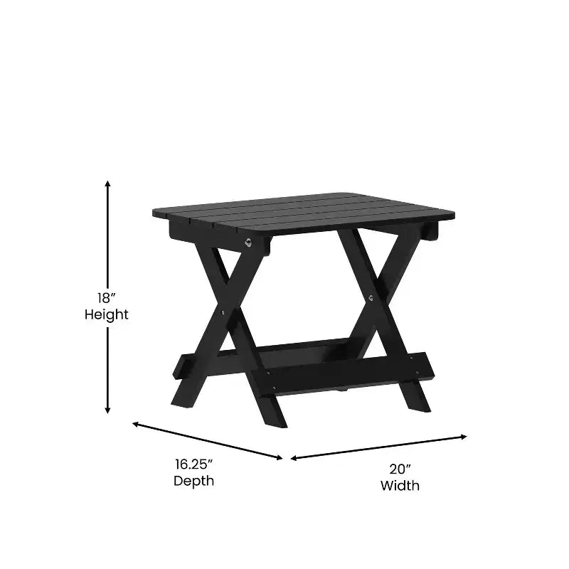 Ensemble 3 pièces Merrick Lane Chaises/Table pour utilisation intérieure/extérieure toutes saisons avec 2 fauteuils à bascule contemporains et une table d'appoint élégante