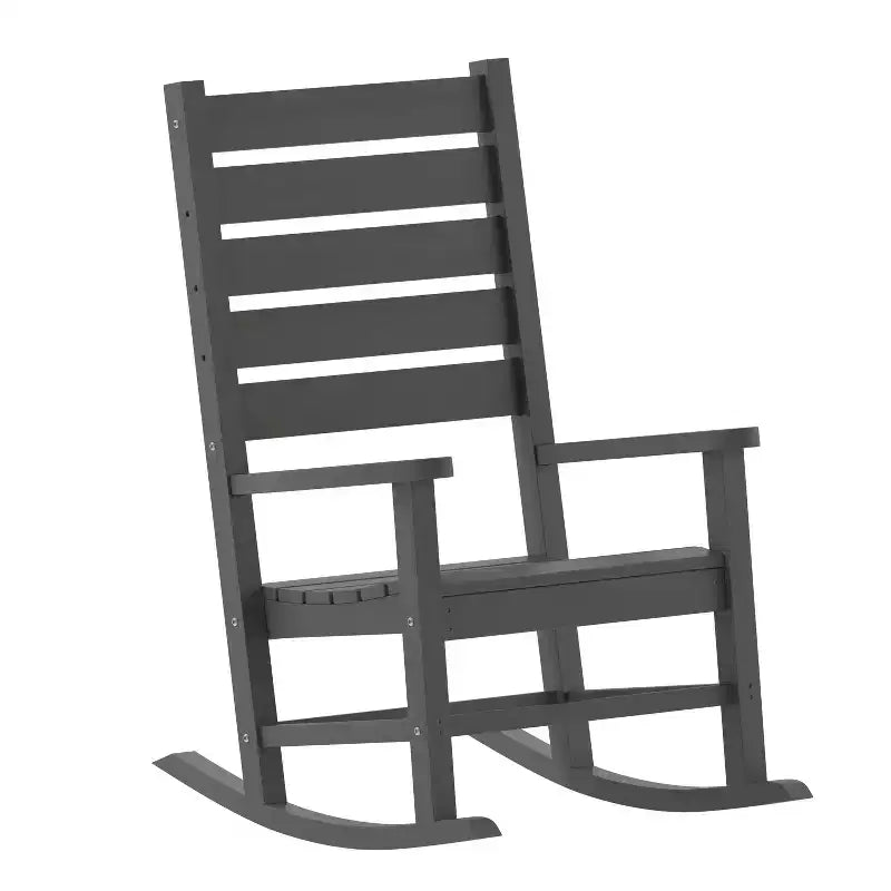 Ensemble 3 pièces Merrick Lane Chaises/Table pour utilisation intérieure/extérieure toutes saisons avec 2 fauteuils à bascule contemporains et une table d'appoint élégante