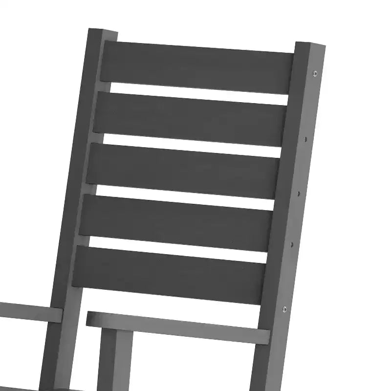 Ensemble 3 pièces Merrick Lane Chaises/Table pour utilisation intérieure/extérieure toutes saisons avec 2 fauteuils à bascule contemporains et une table d'appoint élégante