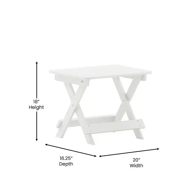 Ensemble 3 pièces Merrick Lane Chaises/Table pour utilisation intérieure/extérieure toutes saisons avec 2 fauteuils à bascule contemporains et une table d'appoint élégante