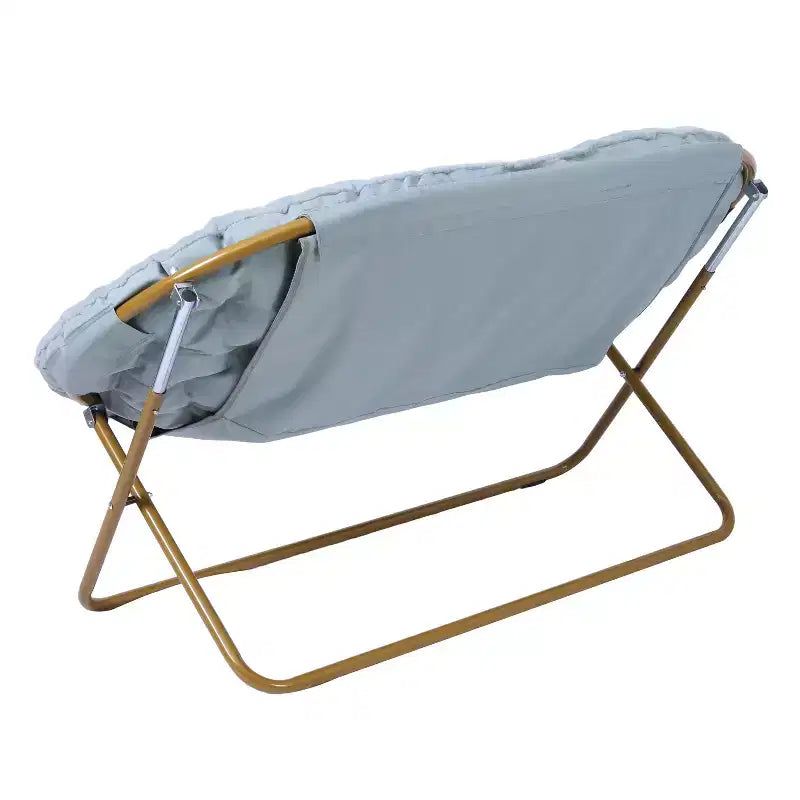 Flash Furniture Eleanor Fauteuil double soucoupe rembourré et pliable avec cadre en acier pour dortoir, salon ou chambre à coucher