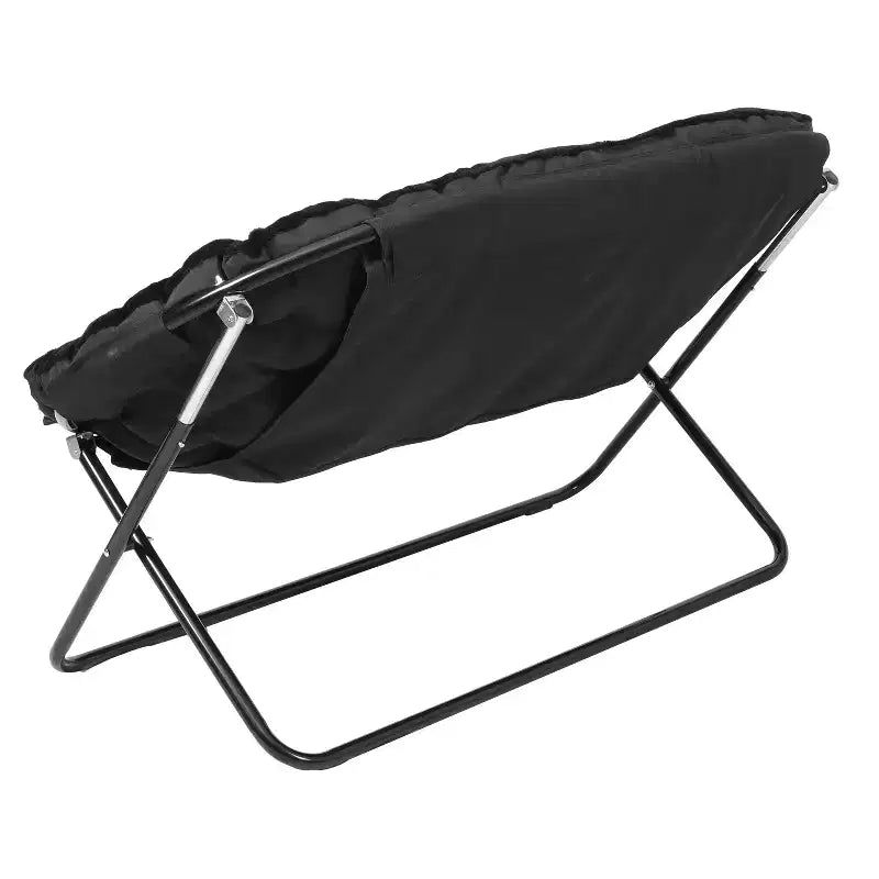 Flash Furniture Eleanor Fauteuil double soucoupe rembourré et pliable avec cadre en acier pour dortoir, salon ou chambre à coucher