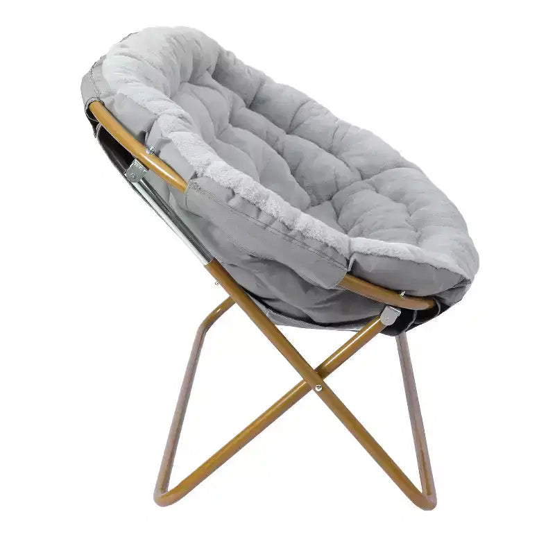 Flash Furniture Eleanor Fauteuil double soucoupe rembourré et pliable avec cadre en acier pour dortoir, salon ou chambre à coucher