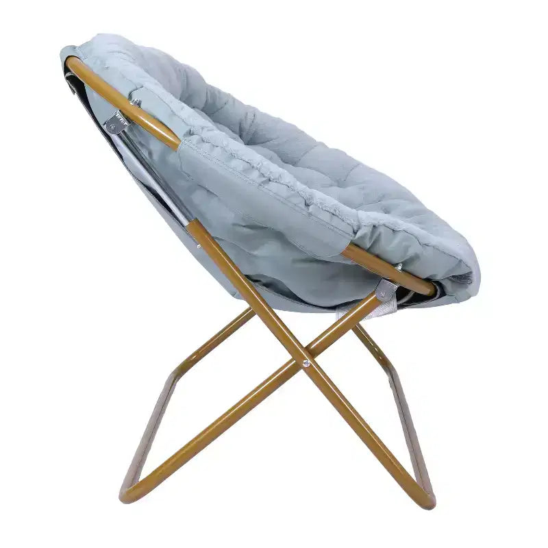 Flash Furniture Eleanor Fauteuil double soucoupe rembourré et pliable avec cadre en acier pour dortoir, salon ou chambre à coucher