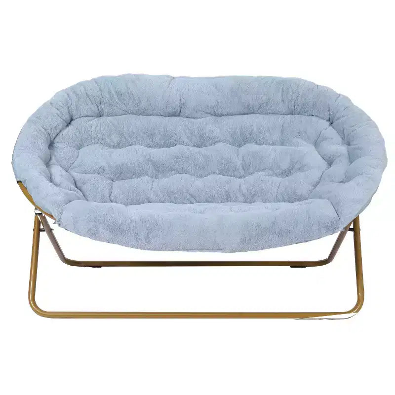 Flash Furniture Eleanor Fauteuil double soucoupe rembourré et pliable avec cadre en acier pour dortoir, salon ou chambre à coucher