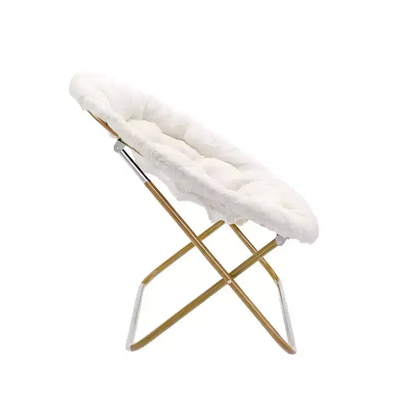 Flash Furniture Eleanor Fauteuil double soucoupe rembourré et pliable avec cadre en acier pour dortoir, salon ou chambre à coucher