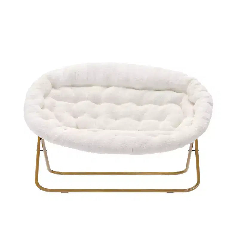 Flash Furniture Eleanor Fauteuil double soucoupe rembourré et pliable avec cadre en acier pour dortoir, salon ou chambre à coucher