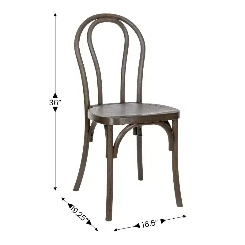 Flash Furniture HERCULES 2 Pack Commercial Indoor/Outdoor Wood Look Resin Thonet Style Chair