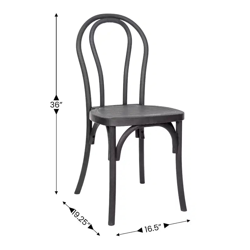 Flash Furniture HERCULES 2 Pack Commercial Indoor/Outdoor Wood Look Resin Thonet Style Chair