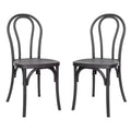 Flash Furniture HERCULES 2 Pack Commercial Indoor/Outdoor Wood Look Resin Thonet Style Chair