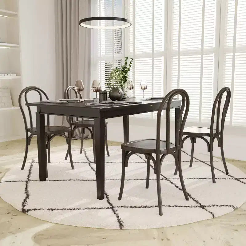 Emma and Oliver Weather-Resistant Wood Look Resin Thonet Chair for Indoor/Outdoor Use