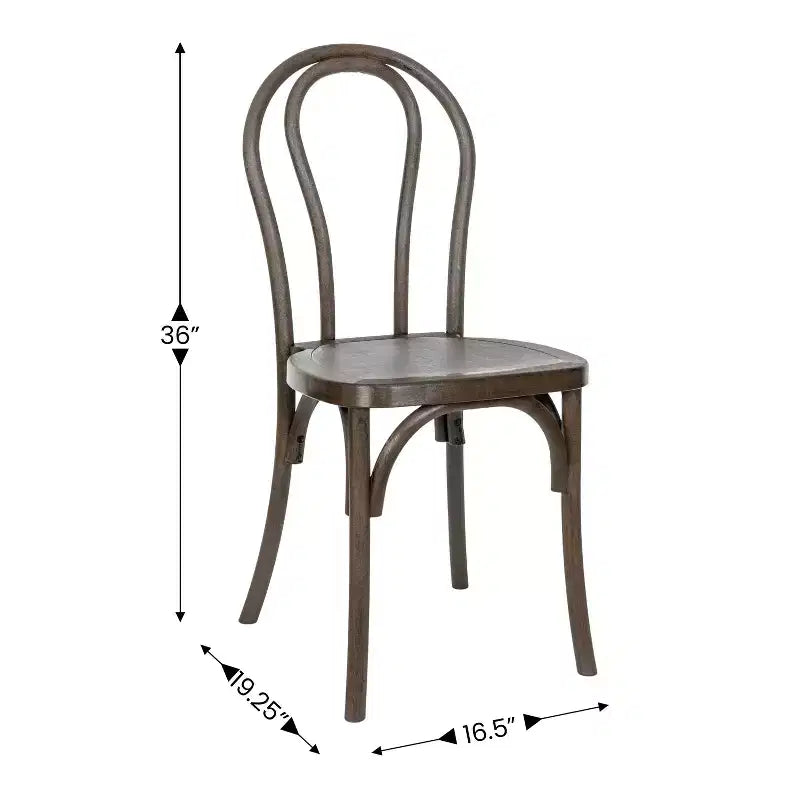 Emma and Oliver Weather-Resistant Wood Look Resin Thonet Chair for Indoor/Outdoor Use