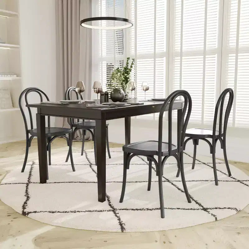 Emma and Oliver Weather-Resistant Wood Look Resin Thonet Chair for Indoor/Outdoor Use