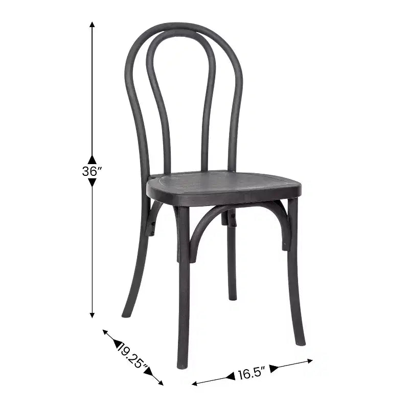 Emma and Oliver Weather-Resistant Wood Look Resin Thonet Chair for Indoor/Outdoor Use