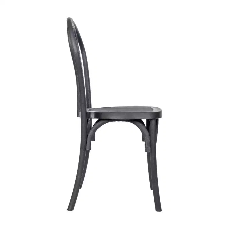 Emma and Oliver Weather-Resistant Wood Look Resin Thonet Chair for Indoor/Outdoor Use