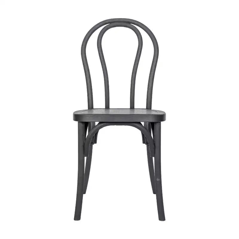 Emma and Oliver Weather-Resistant Wood Look Resin Thonet Chair for Indoor/Outdoor Use