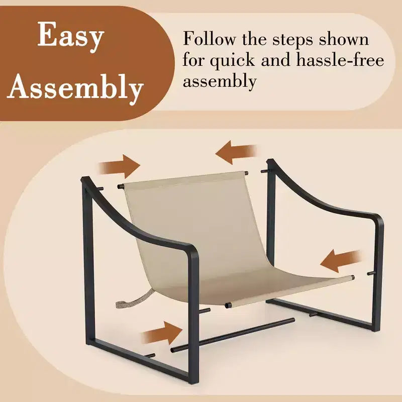 WhizMax Modern Sling Accent Chair, Comfy Fabric Living Room Chairs with Heavy Duty Metal Frame, Lounge Reading Armchair for Living Room Bedroom