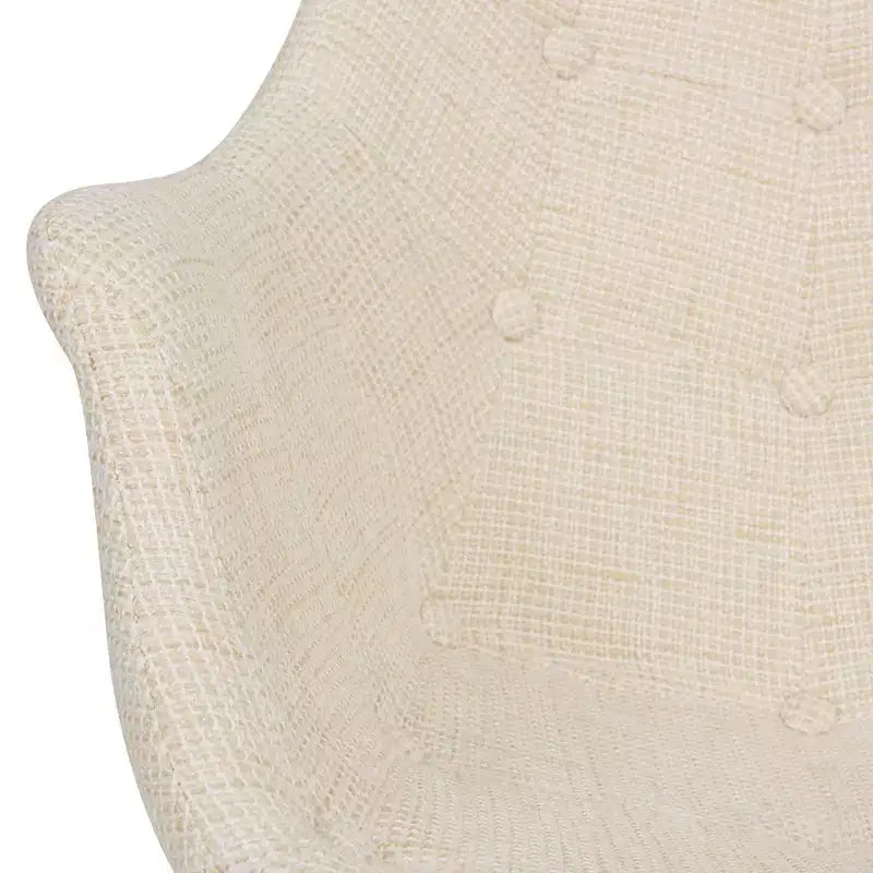 LeisureMod Willow Nursery Rocking Chair in Twill Fabric/Velvet Upholstery - Eiffel Ash Wood Base, Plus Comfort, Perfect for Nurseries