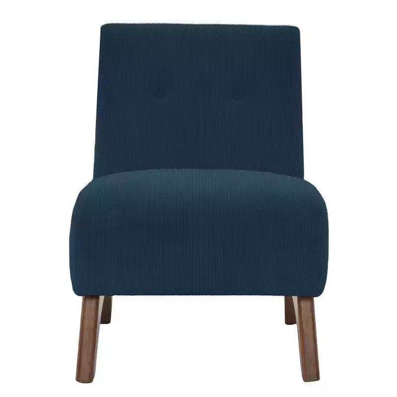 Hyleory Corduroy Upholstered Living Room Chair with Wood Legs, Modern Slipper Side Chair, Reading Chair for Living Room, Bedroom, Office, Small Space