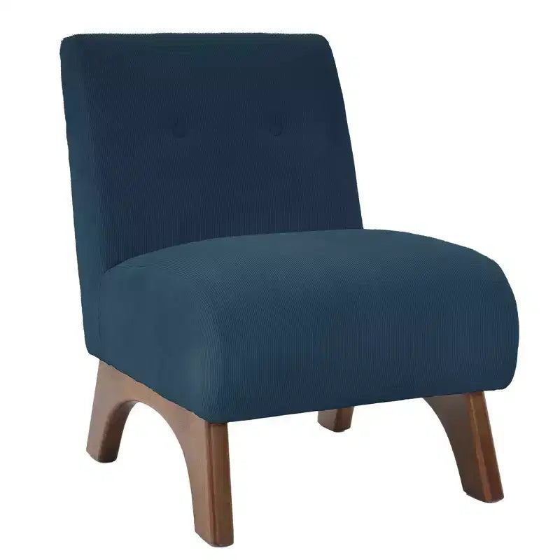 Hyleory Corduroy Upholstered Living Room Chair with Wood Legs, Modern Slipper Side Chair, Reading Chair for Living Room, Bedroom, Office, Small Space