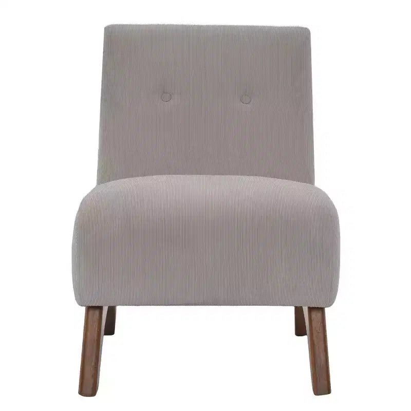Hyleory Corduroy Upholstered Living Room Chair with Wood Legs, Modern Slipper Side Chair, Reading Chair for Living Room, Bedroom, Office, Small Space