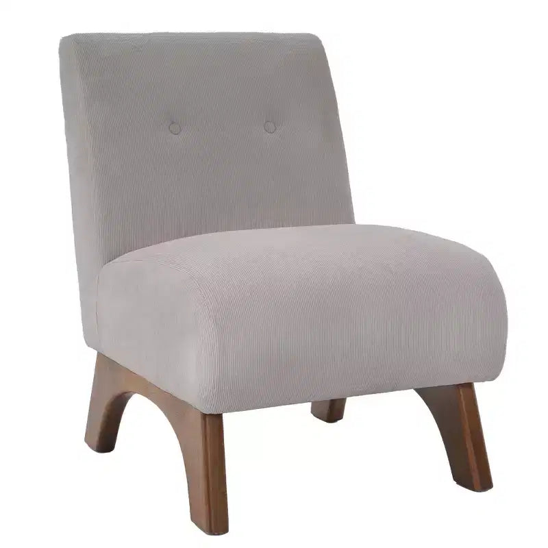 Hyleory Corduroy Upholstered Living Room Chair with Wood Legs, Modern Slipper Side Chair, Reading Chair for Living Room, Bedroom, Office, Small Space