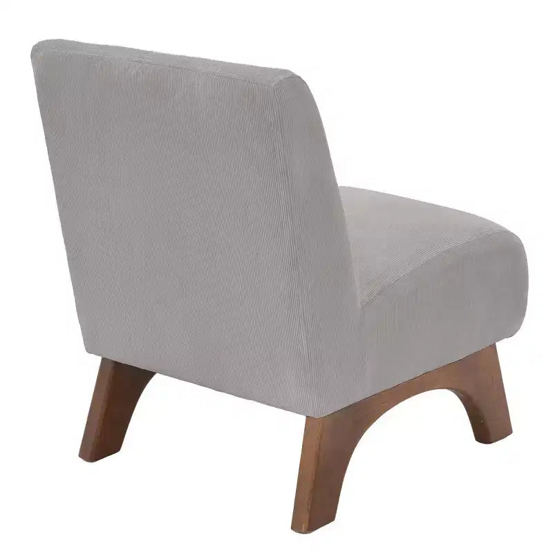 Hyleory Corduroy Upholstered Living Room Chair with Wood Legs, Modern Slipper Side Chair, Reading Chair for Living Room, Bedroom, Office, Small Space