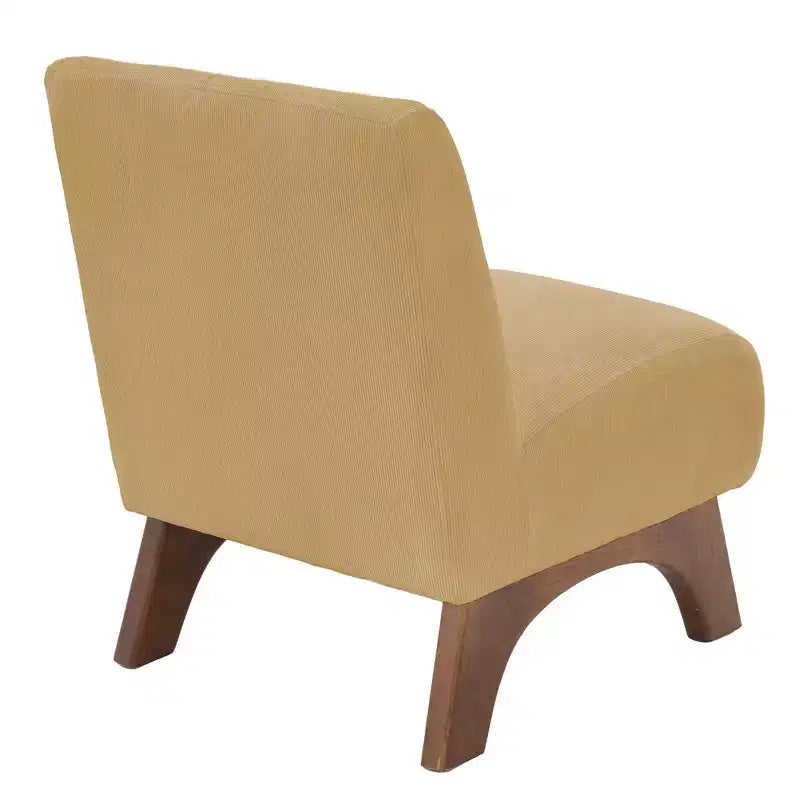 Hyleory Corduroy Upholstered Living Room Chair with Wood Legs, Modern Slipper Side Chair, Reading Chair for Living Room, Bedroom, Office, Small Space