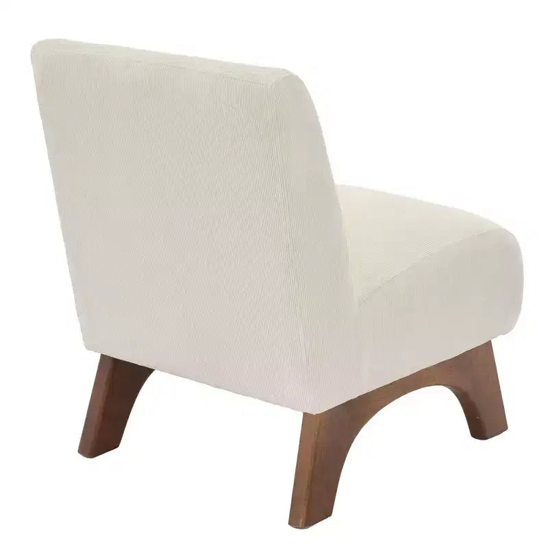 Hyleory Corduroy Upholstered Living Room Chair with Wood Legs, Modern Slipper Side Chair, Reading Chair for Living Room, Bedroom, Office, Small Space