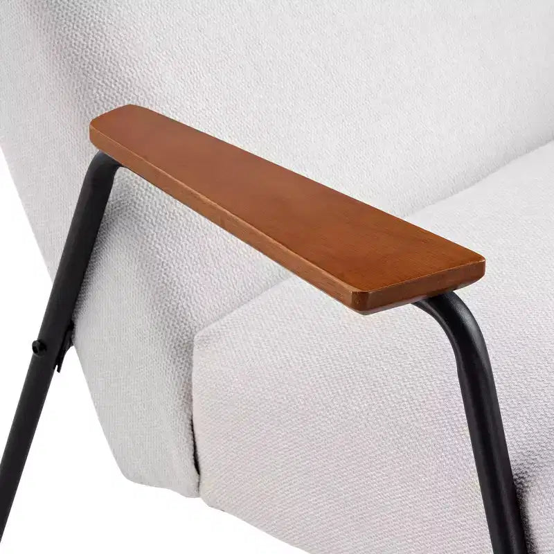 Lumina, Upholstered Lounge Chair with Armrest,29.72 W x 33.66 D x 34.05 H,White