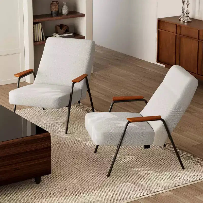 Lumina, Upholstered Lounge Chair with Armrest,29.72 W x 33.66 D x 34.05 H,White