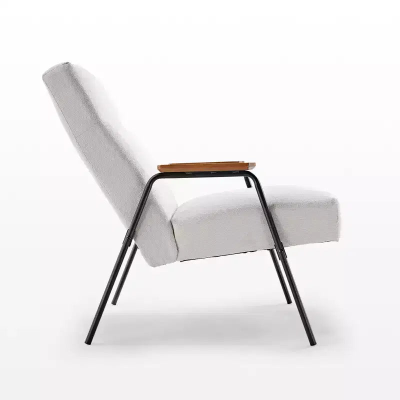 Lumina, Upholstered Lounge Chair with Armrest,29.72 W x 33.66 D x 34.05 H,White