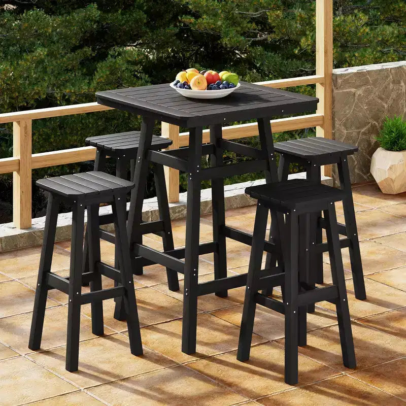 Ensemble de salle à manger de bar WestinTrends Malibu en PEHD pour patio extérieur toutes saisons (5 pièces)