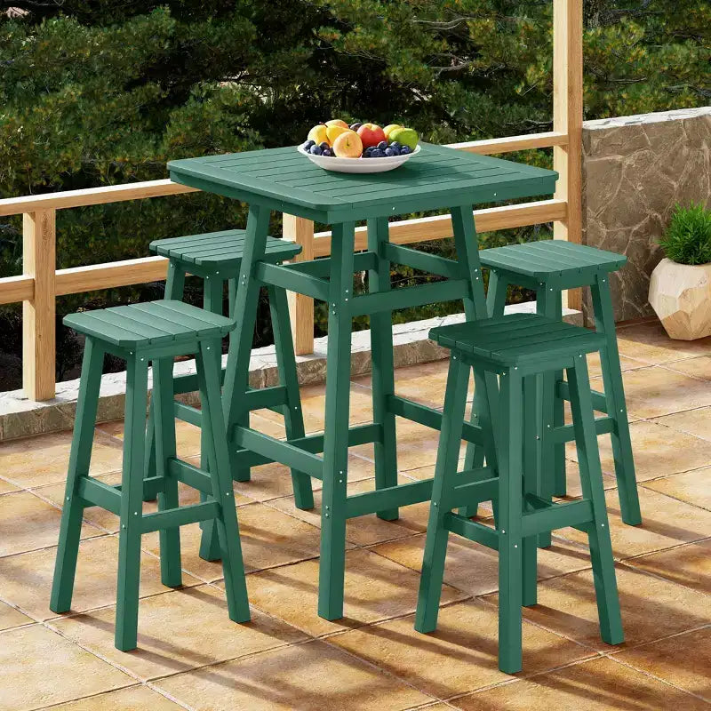 Ensemble de salle à manger de bar WestinTrends Malibu en PEHD pour patio extérieur toutes saisons (5 pièces)